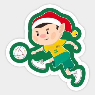 Australia football Christmas elf. Football Qatar World Cup soccer T-Shirt Sticker